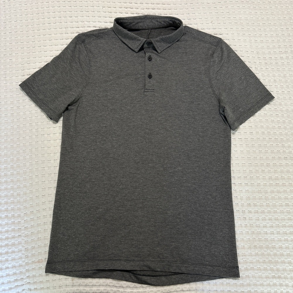 Lululemon Men's Polo Shirt Size Small Charcoal Gray Performance Tennis Golf